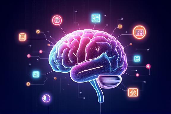 Illustration of an AI brain generating personalized shopping offers