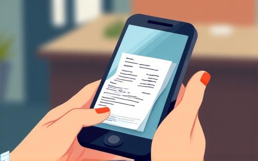 Smartphone scanning a store receipt