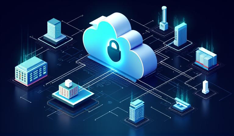 Diagram showing data encryption and secure cloud infrastructure